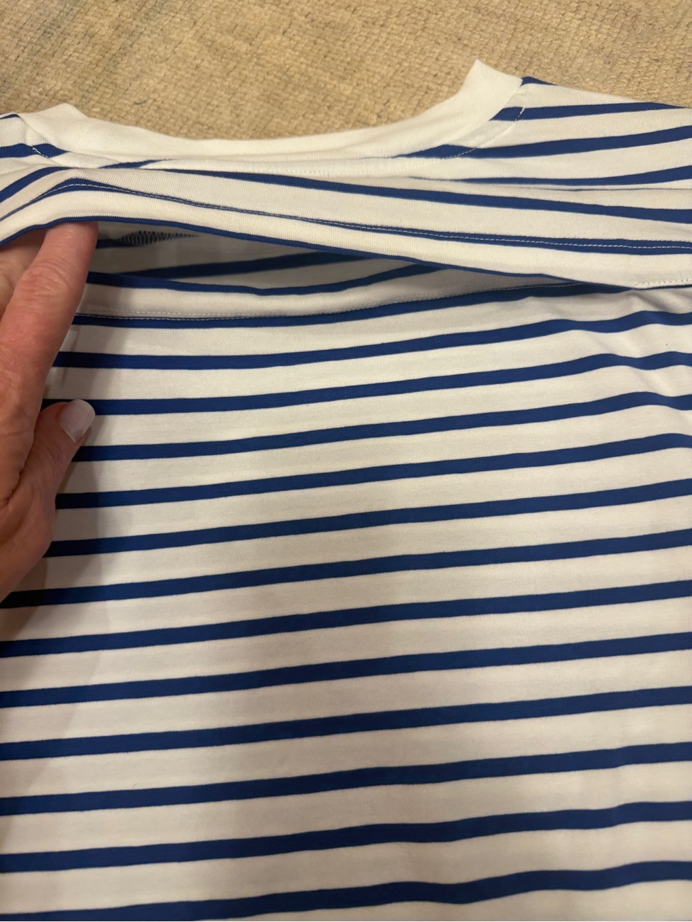 pistola White and Blue Striped Boxy Tee - Picture 7 of 8